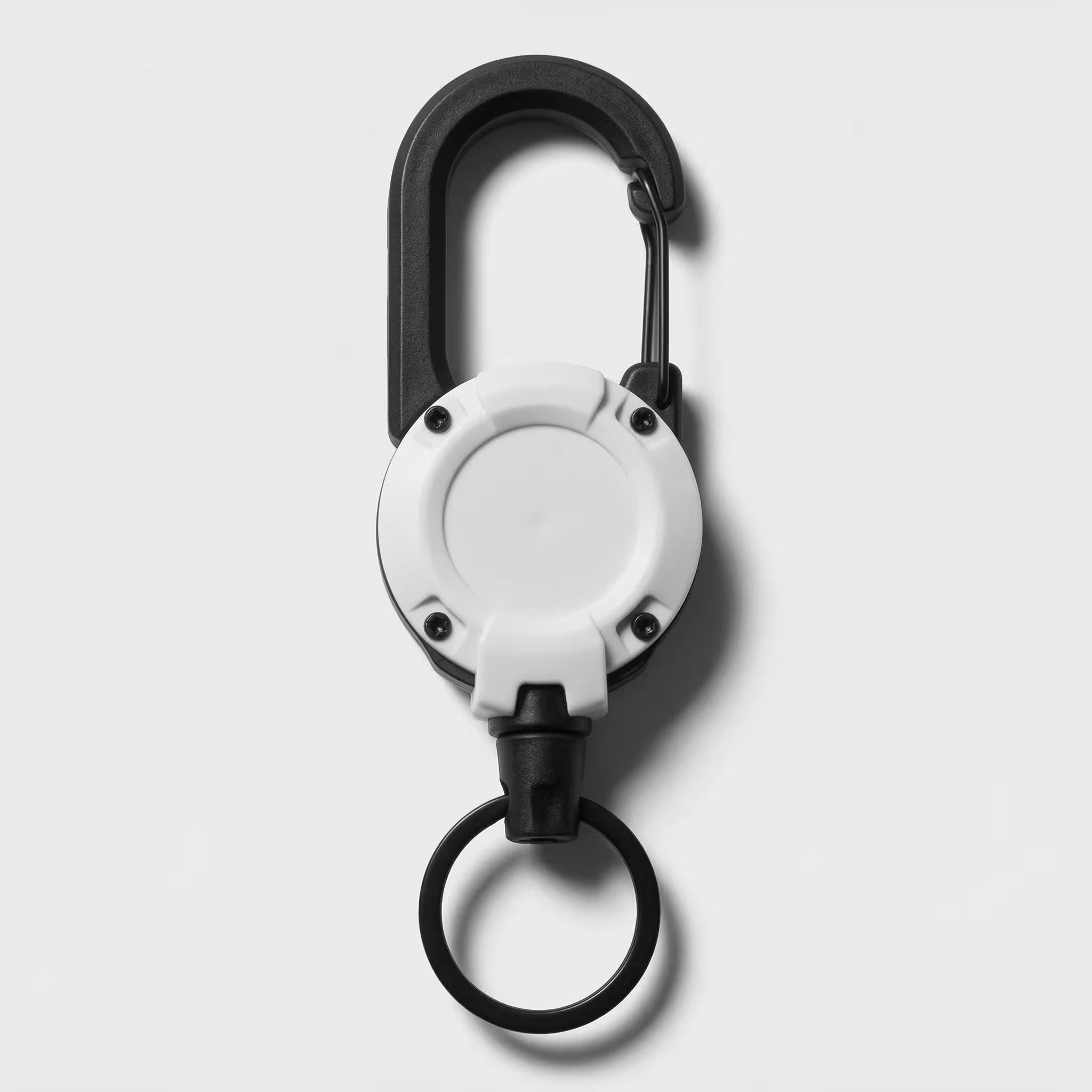 LCKD Retractable Keychain Clip – White